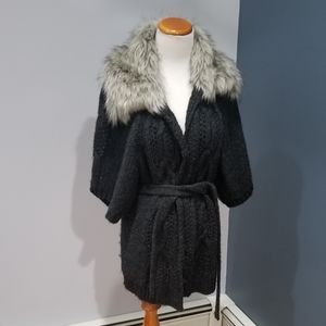 $9 ⭐️ Faux Fur Collar Button Cardigan